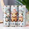 Baby Highland Cow Snowy Christmas 20oz Sublimation Tumbler Wrap PNG