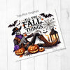 All the Fall Things Cowboy Skeleton Halloween 20oz Sublimation Tumbler Wrap PNG