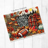 Rustic Country Football, Autumn Leaves & Football 20oz Sublimation Tumbler Wrap PNG