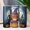 Silly Highland Cow Wizard & Haunted House Halloween 20oz Sublimation Tumbler Wrap PNG