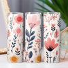 Doodle Floral Pastel Flower 20oz Sublimation Tumbler Wrap PNG