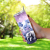 Elephant & Forget Me Nots Alzheimer's Awareness 20oz Sublimation Tumbler Wrap PNG