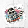 Stay Trashy Raccoon on Skateboard Trash Panda 20oz Sublimation Tumbler Wrap PNG