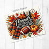 Football, Flannels and Fall Autumn Leaves 20oz Sublimation Tumbler Wrap PNG