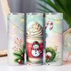 Cute Snowman Christmas Coffee Cup 20oz Sublimation Tumbler Wrap PNG