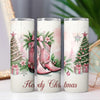 Pink Howdy Coquette Cowgirl Christmas 20oz Sublimation Tumbler Wrap PNG