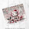 Cute Pink Christmas Axolotl 20oz Sublimation Tumbler Wrap PNG