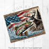 Trout & Deer Hunter American Flag Rustic Country 20oz Sublimation Tumbler Wrap PNG