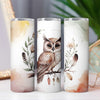 Baby Owl and Boho Feather 20oz Sublimation Tumbler Wrap PNG