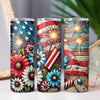 American Flag & Fireworks Patriotic 20oz Sublimation Tumbler Wrap PNG