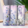 Elephant & Forget-Me-Not Purple Puzzle Design 20oz Sublimation Tumbler Wrap PNG