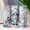 Funny Christmas Raccoon Pastel Festive But Feral 20oz Sublimation Tumbler Wrap PNG