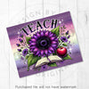 Purple Sunflower Teacher Appreciation 20oz Sublimation Tumbler Wrap PNG