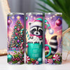 Funny Raccoon & Cocoa, Festive But Feral 20oz Sublimation Tumbler Wrap PNG