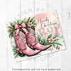 Pink Rustic Howdy Christmas Cowgirl Boots 20oz Sublimation Tumbler Wrap PNG