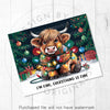 Everything is Fine, Highland Cow in Christmas Lights 20oz Sublimation Tumbler Wrap PNG