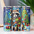 Baby Racoon in Christmas Christmas Lights 20oz Sublimation Tumbler Wrap PNG