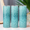 Teal Glitter Ombre 20oz Sublimation Tumbler Wrap PNG