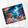 Hibiscus and Dolphins Moonlit Beach & Flowers 20oz Sublimation Tumbler Wrap PNG