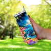 Hibiscus and Dolphins Moonlit Beach & Flowers 20oz Sublimation Tumbler Wrap PNG